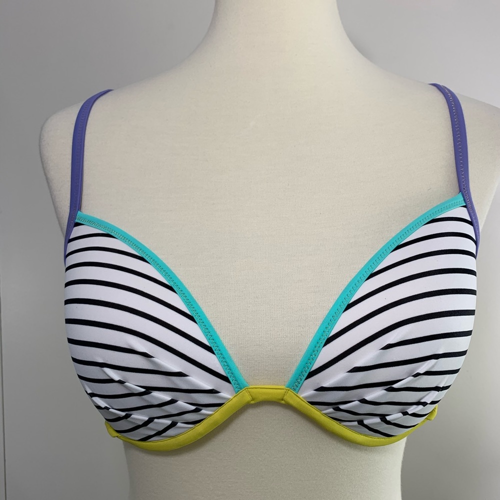Victoria Secret 32DD suit top stripes bikini swim